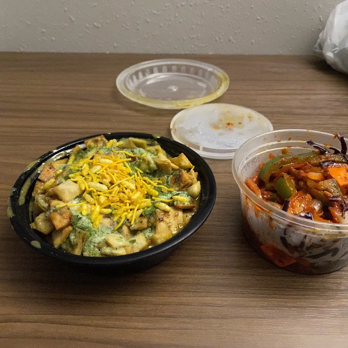 Chili Paneer and Samosa Chat