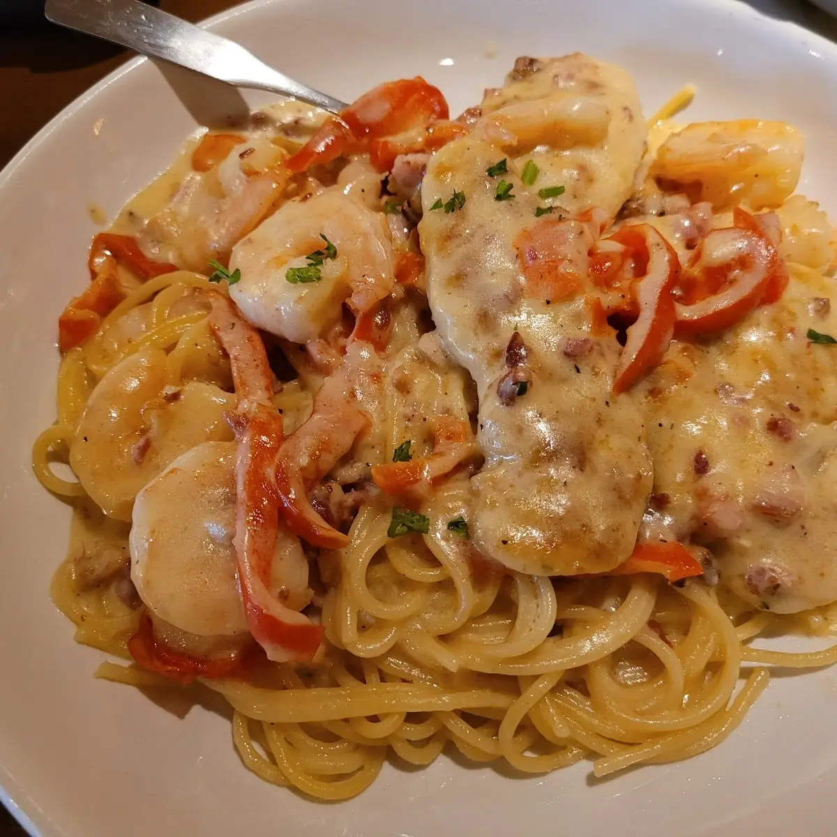 Chicken & Shrimp Carbonara