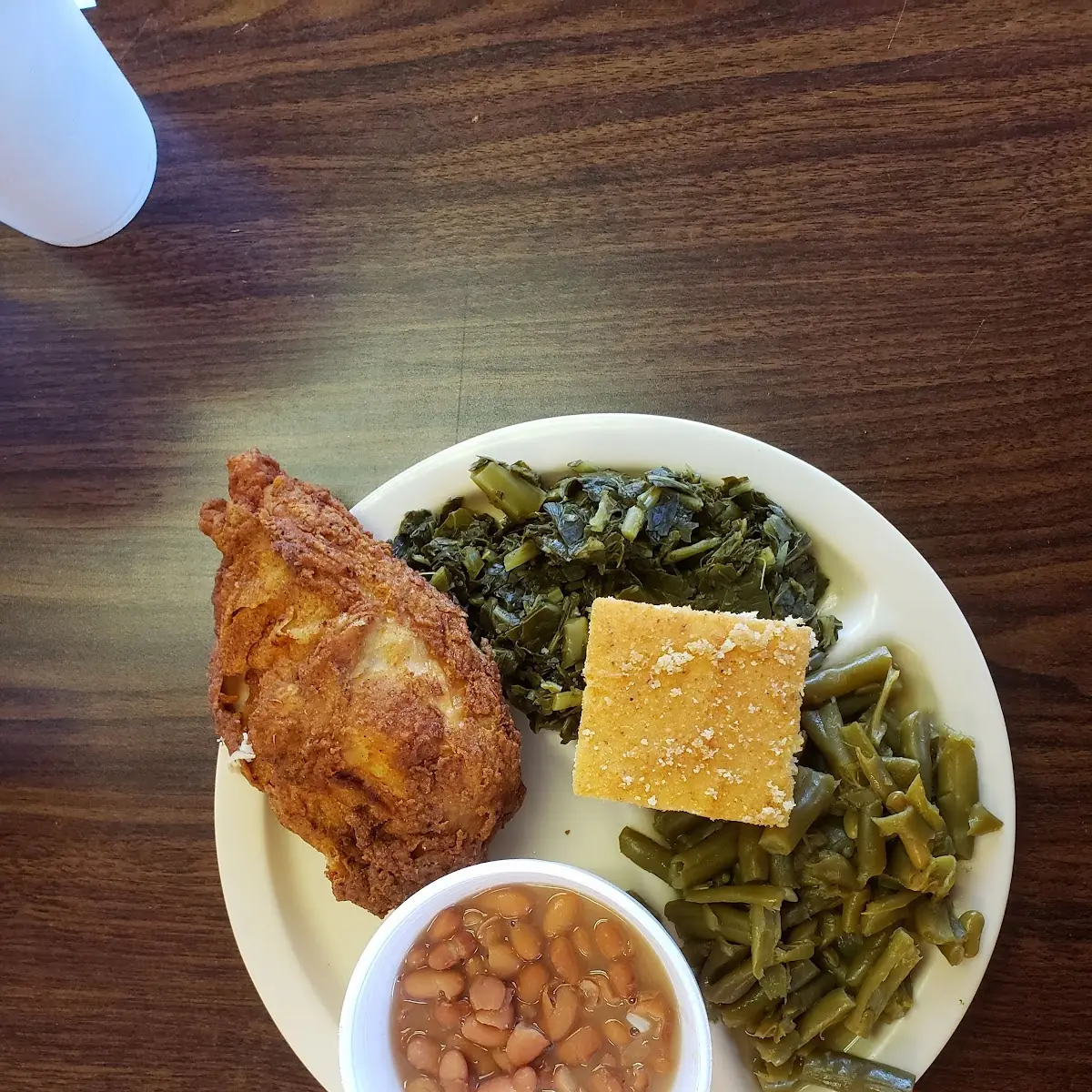 Fried Chicken Green Beans Collard Greens Pinto Beans Corn Bread