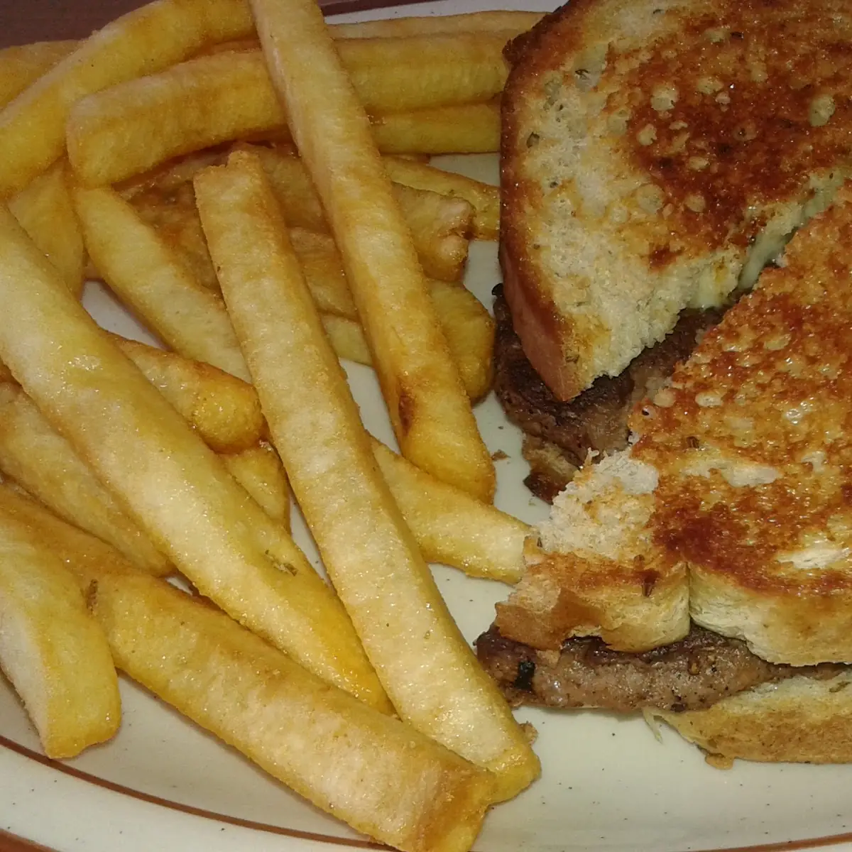 Patty Melt and Fries