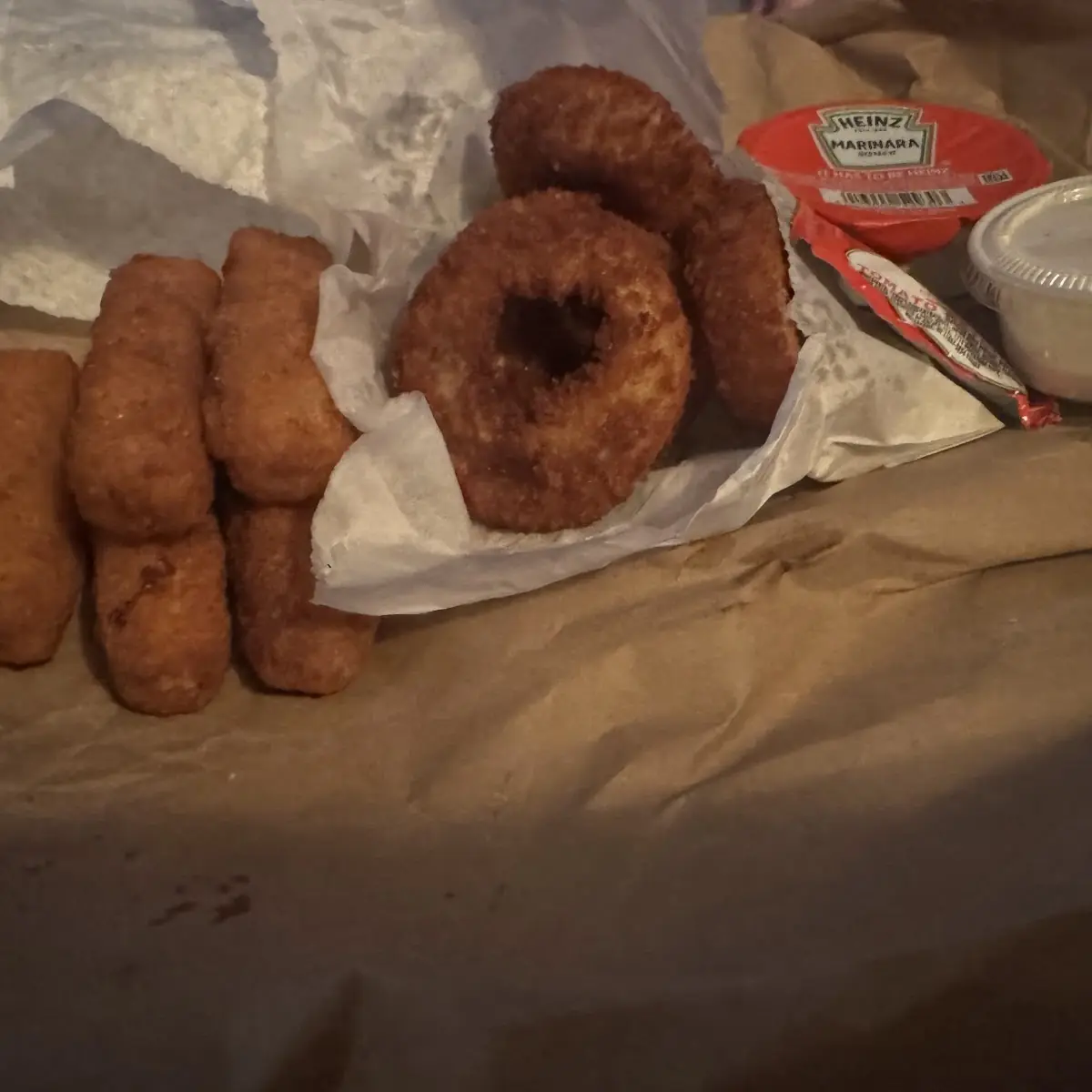 Onion Ring and Mozzarella Sticks