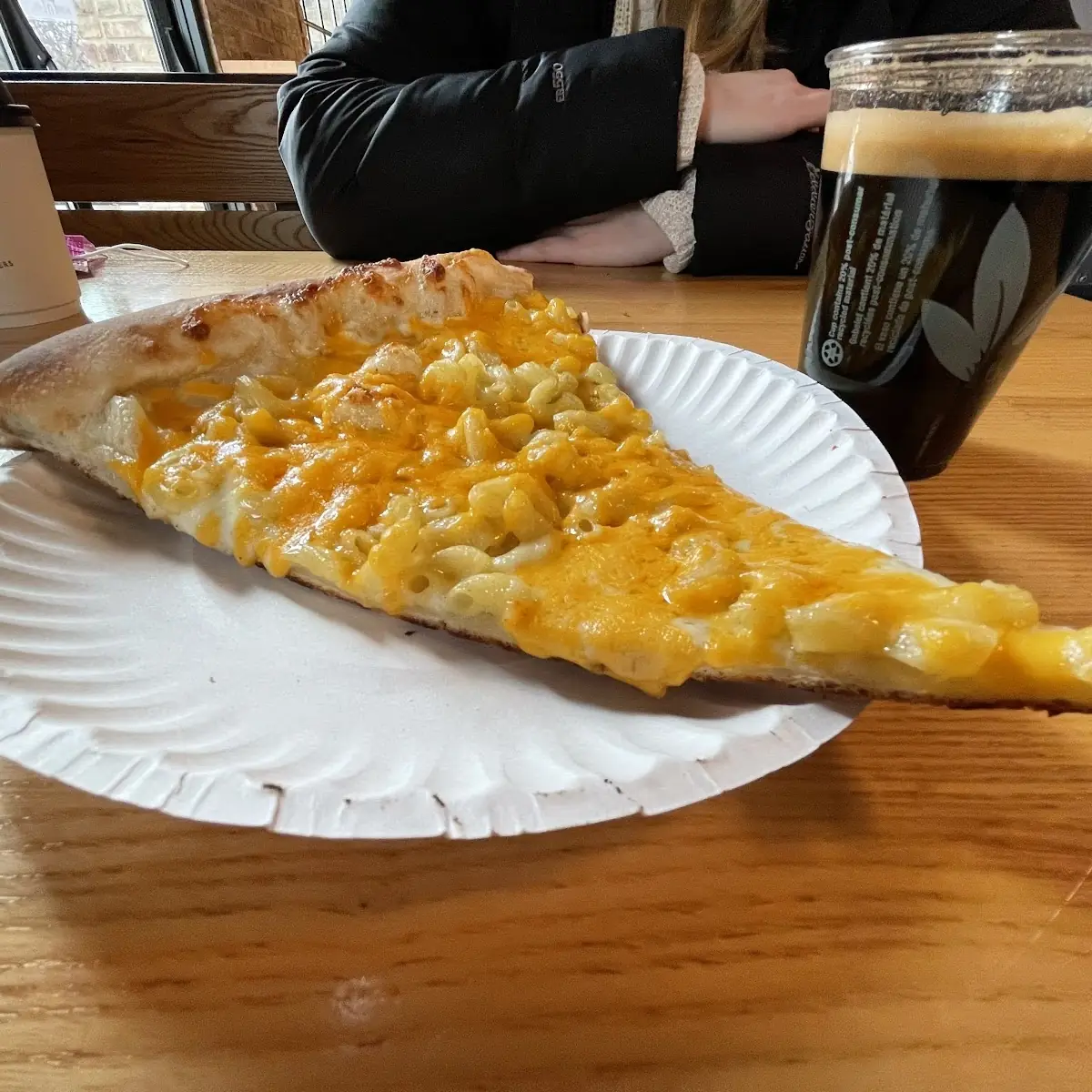Macaroni and Cheese Pizza Slice