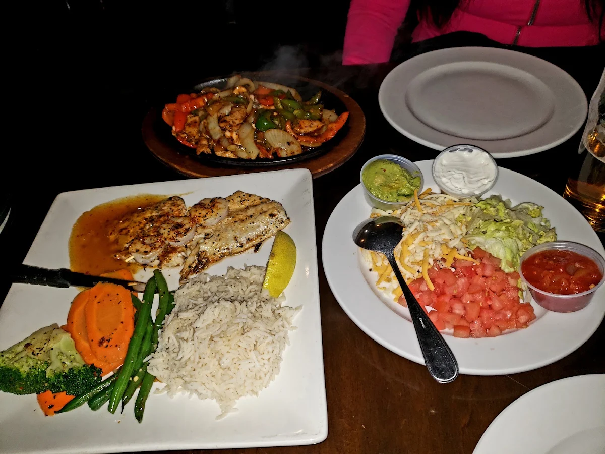 Fish Special and Chicken Fajitas, Wixan's Bridge Restaurant