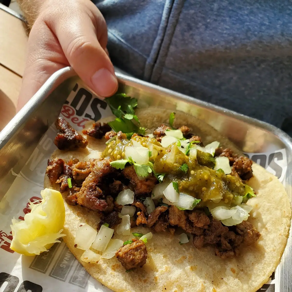 2 Street Tacos with Beans and Rice