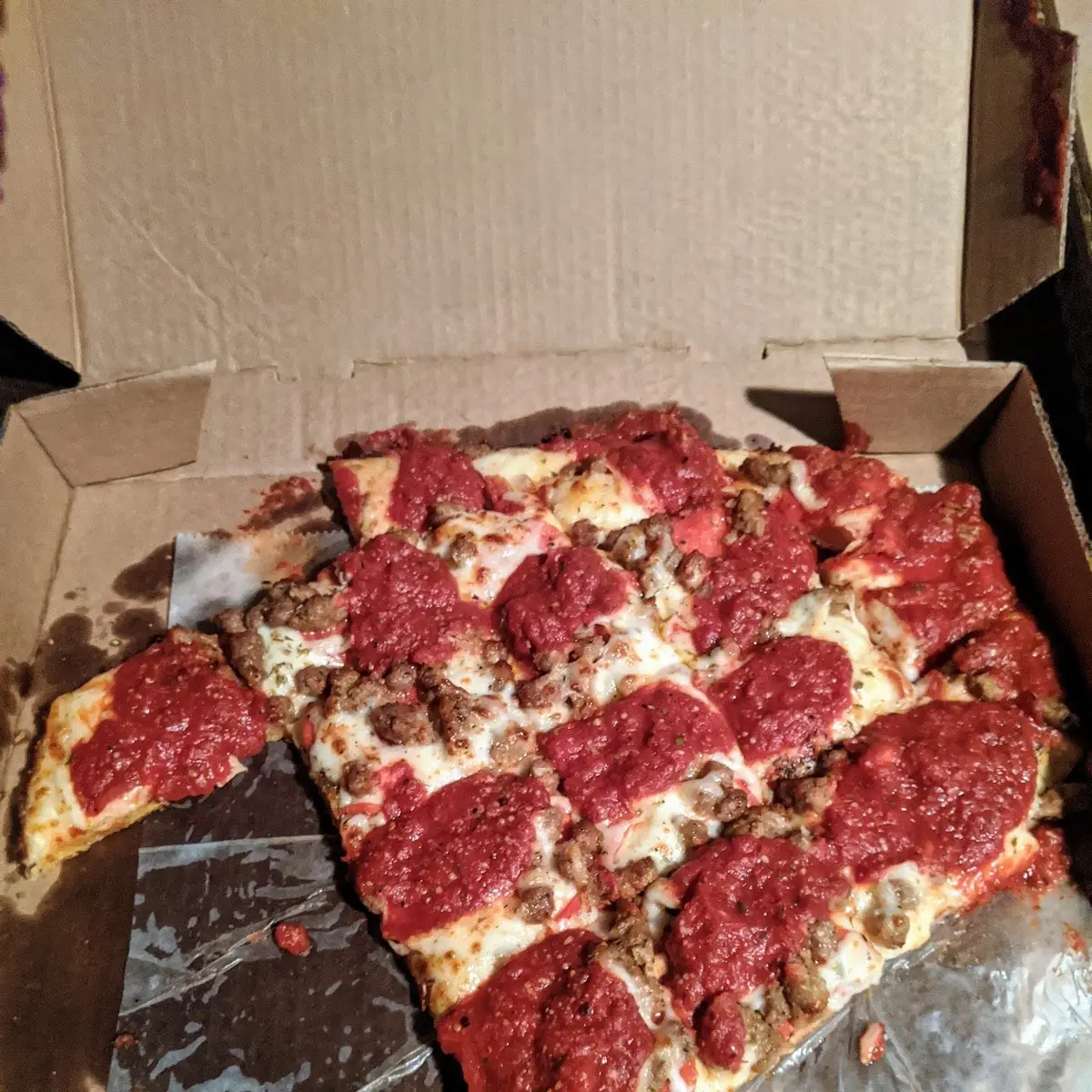 Meat Sicilian Pan Pizza
