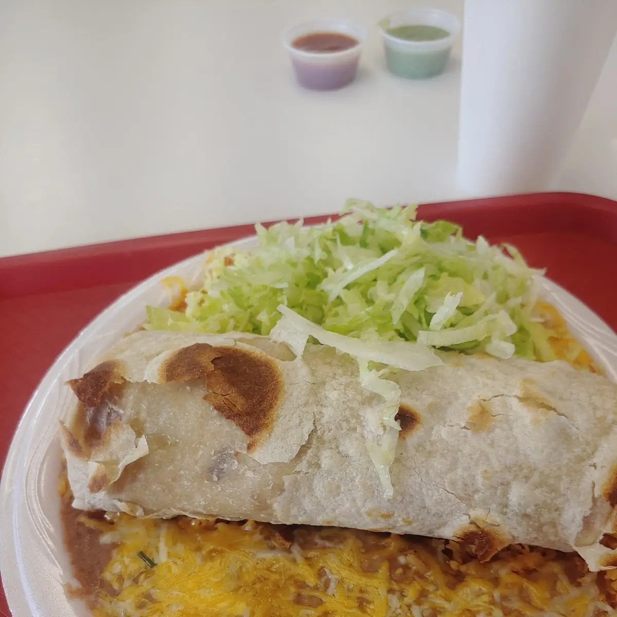 Shredded Beef Burrito and a Enchilada Plate