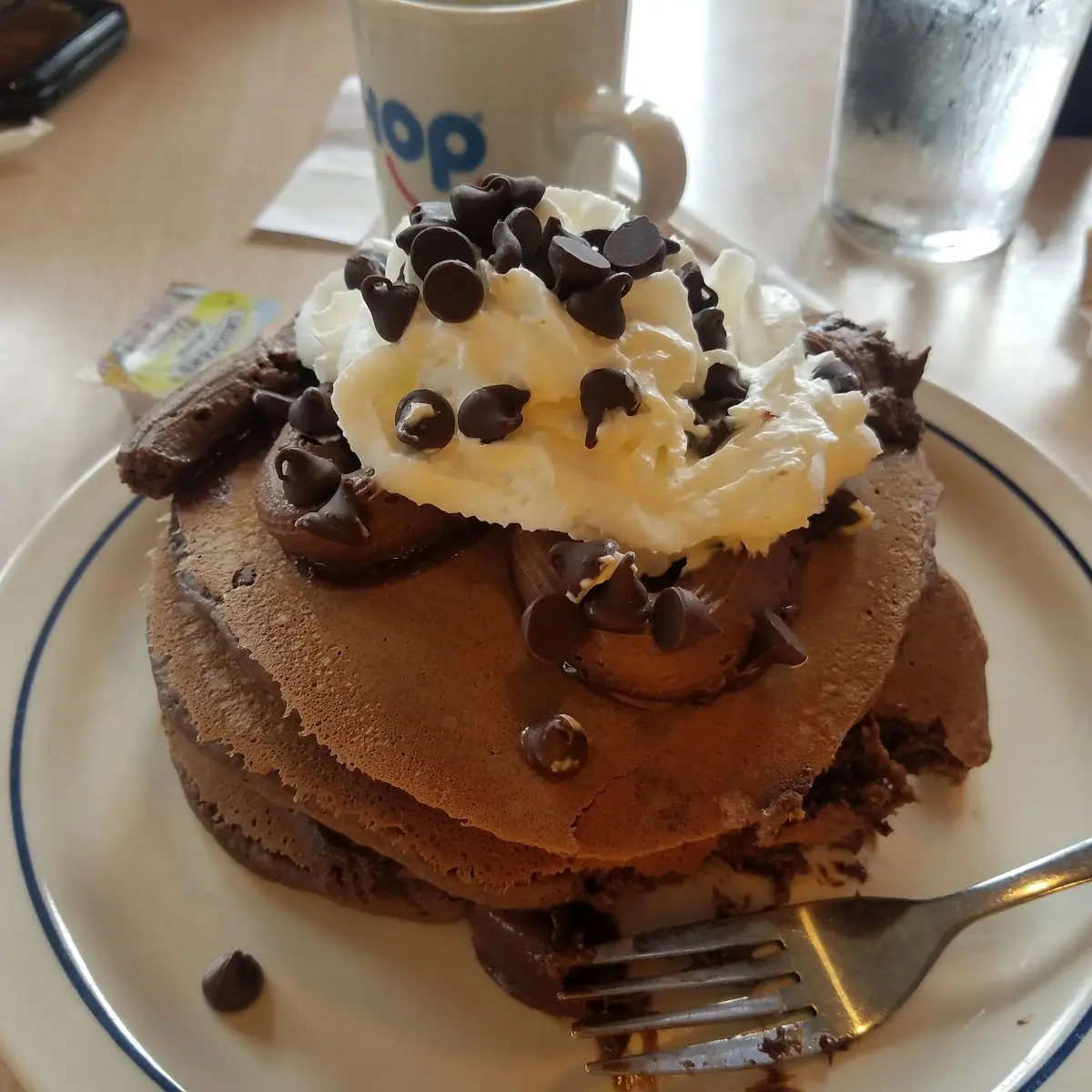 Belgian Chocolate Chip Mousse Pancakes
