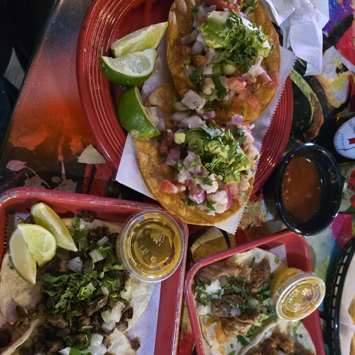 Tacos De Carne Asada Tostadas De Ceviche