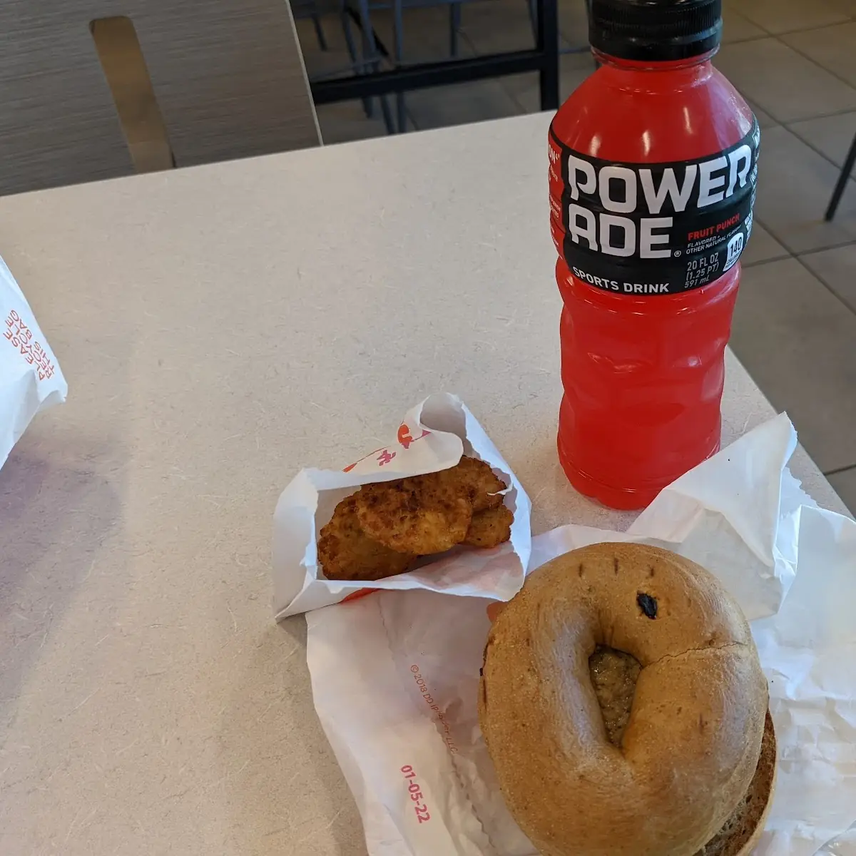 Cinnamon Raisin Bagel with Hash Browns