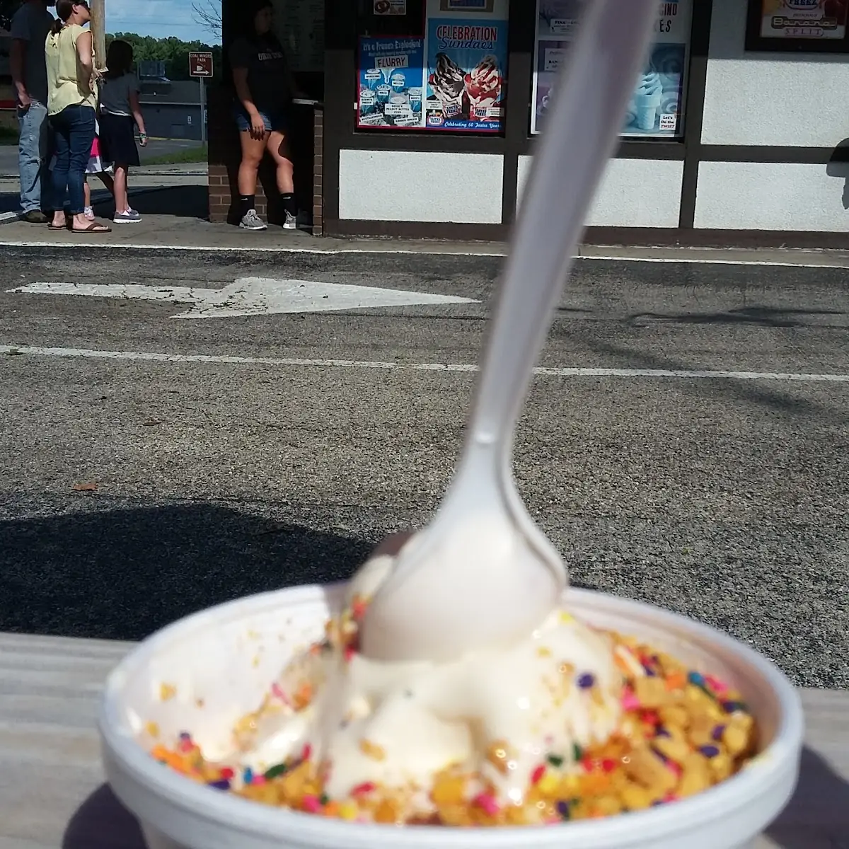Crunch Coating on Vanilla Ice Cream