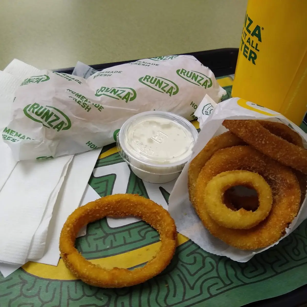 Runza with Onion Rings