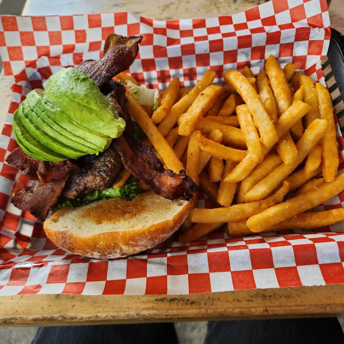 Avocado Bacon Burger Fries