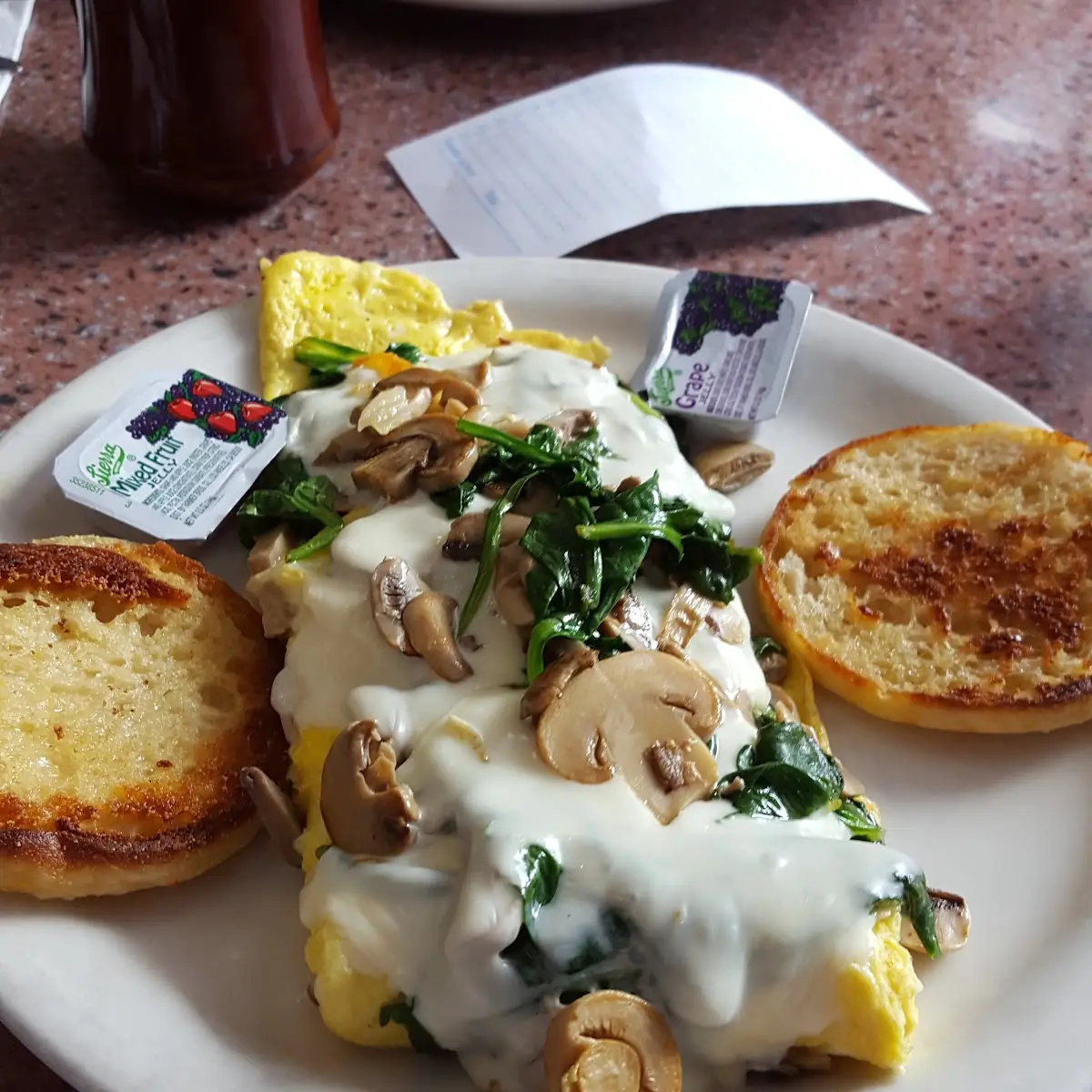 Spinach Mushroom Swiss Cheese Omelet