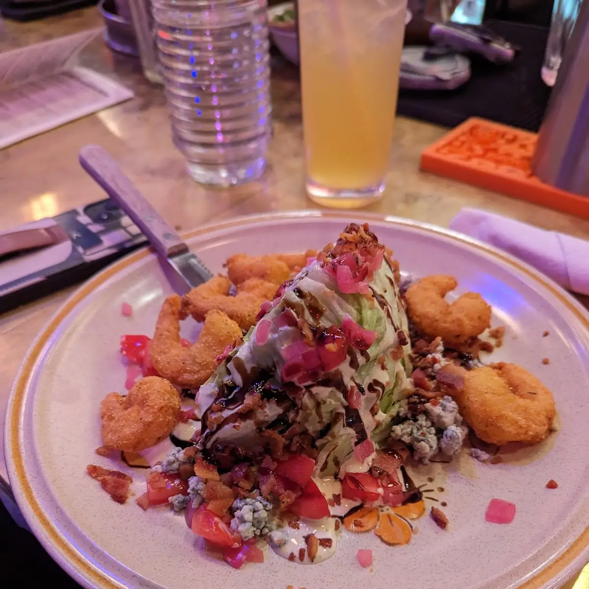 Wedge Salad with Fried Shrimp