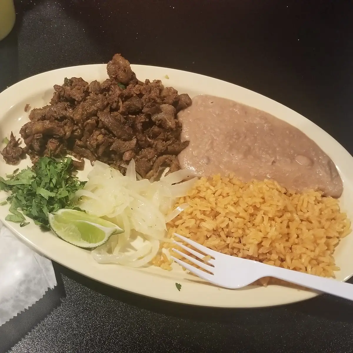 Served w Rice & Refried Beans
