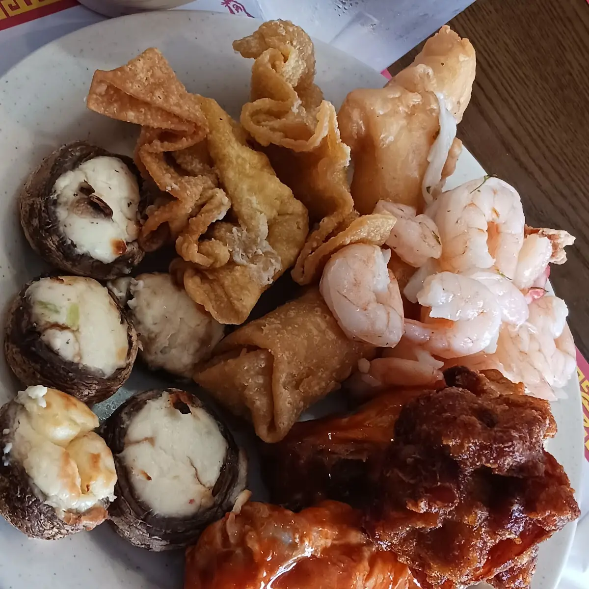 Chicken Wings Egg Roll Mushrooms