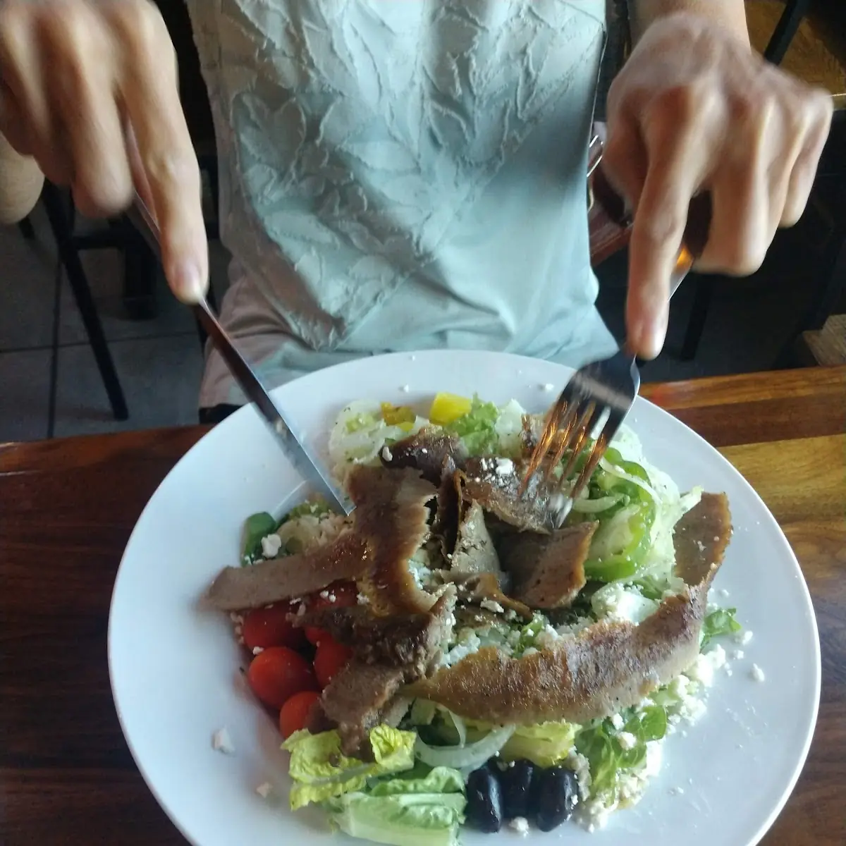 Greek Salad with Gyro Meat