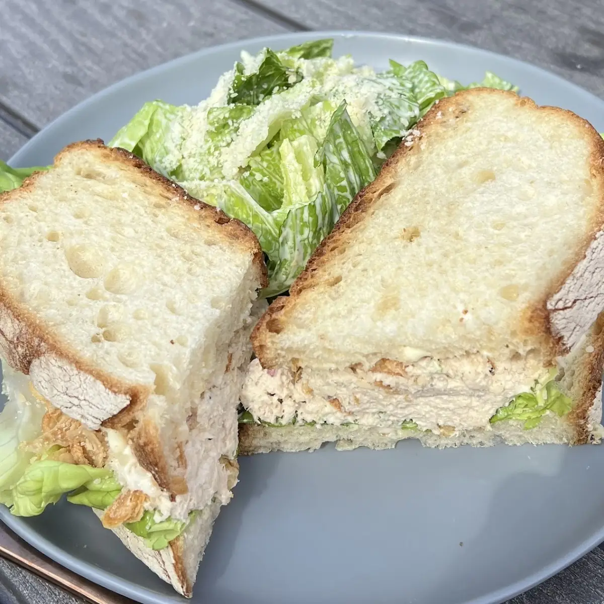 Tuna Fish Sandwich with Side Caesar Salad
