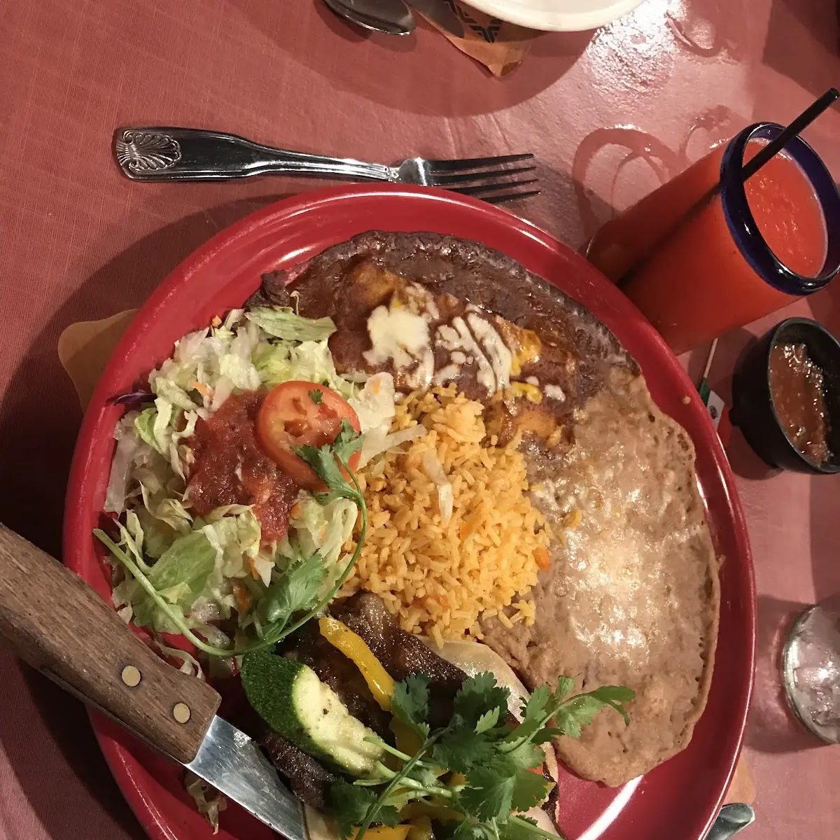 Chicken Taco Platter with Rice