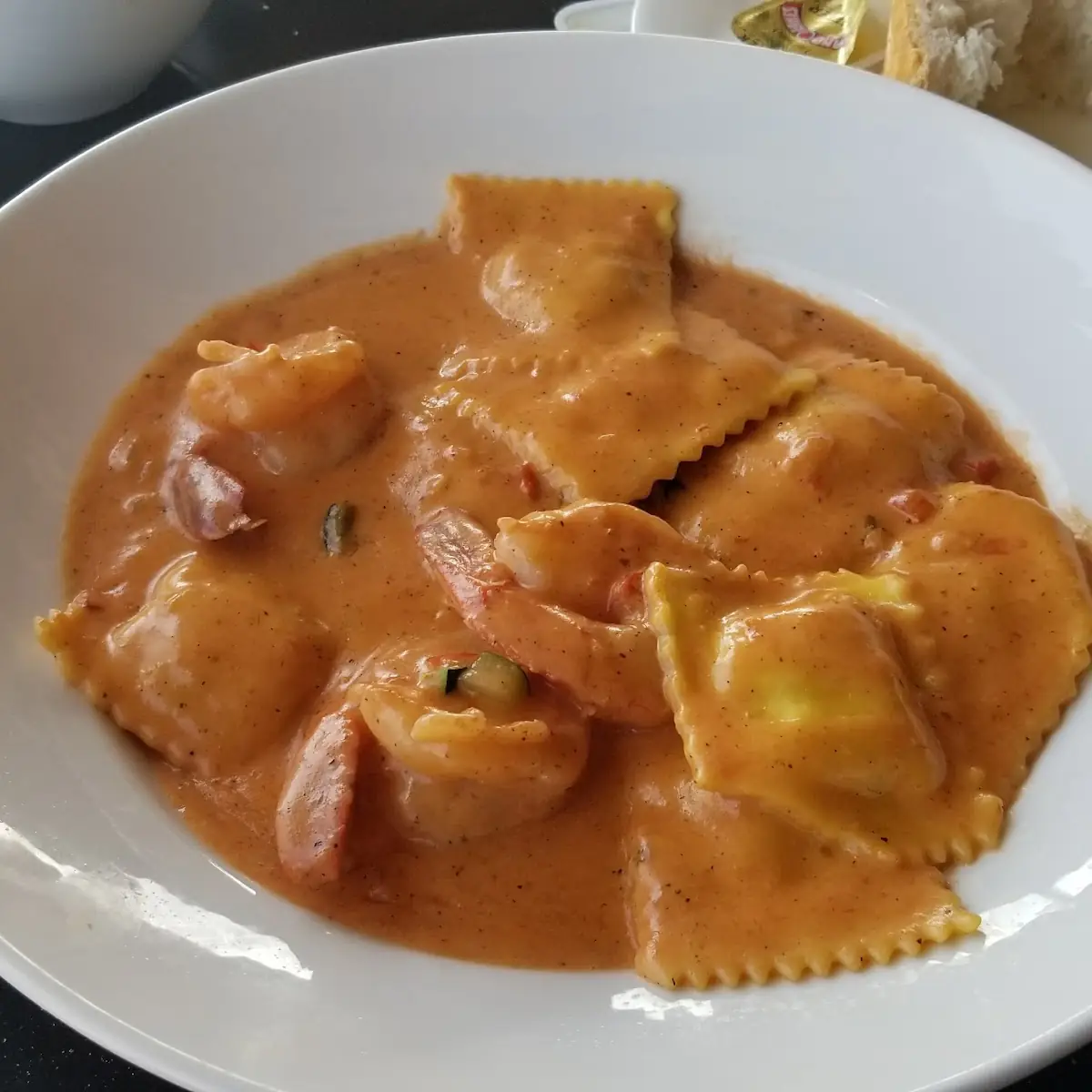 Lobster Ravioli with Prawns