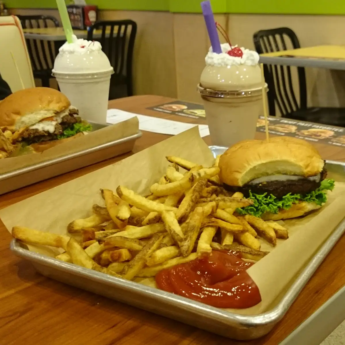 Black Bean Burger and Fries
