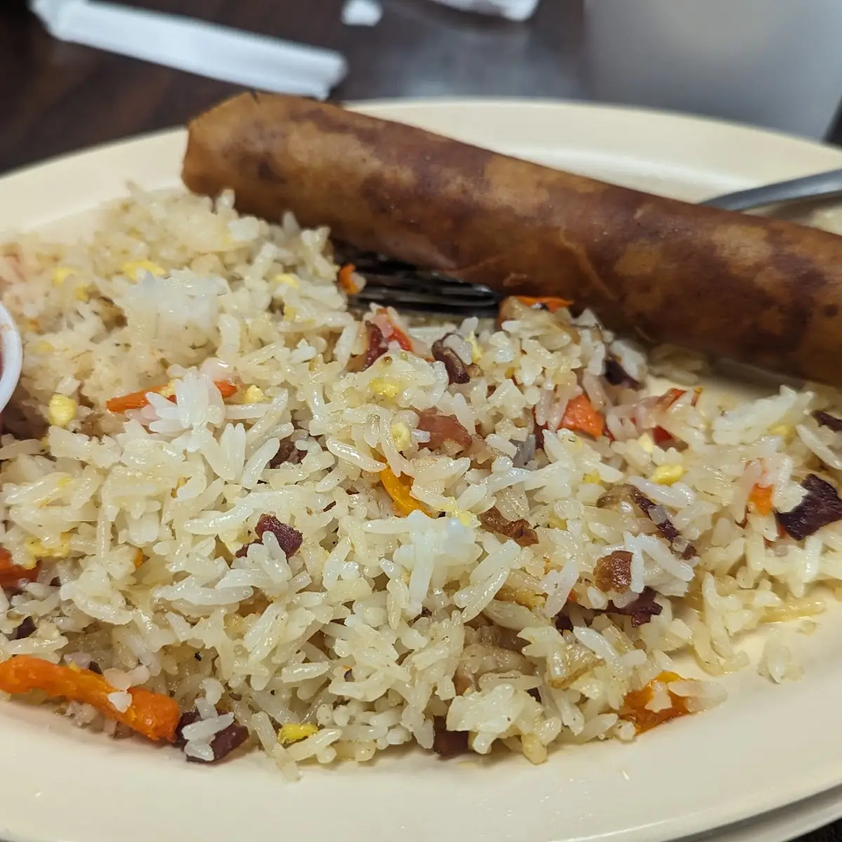 Fried Rice with One Lumpia