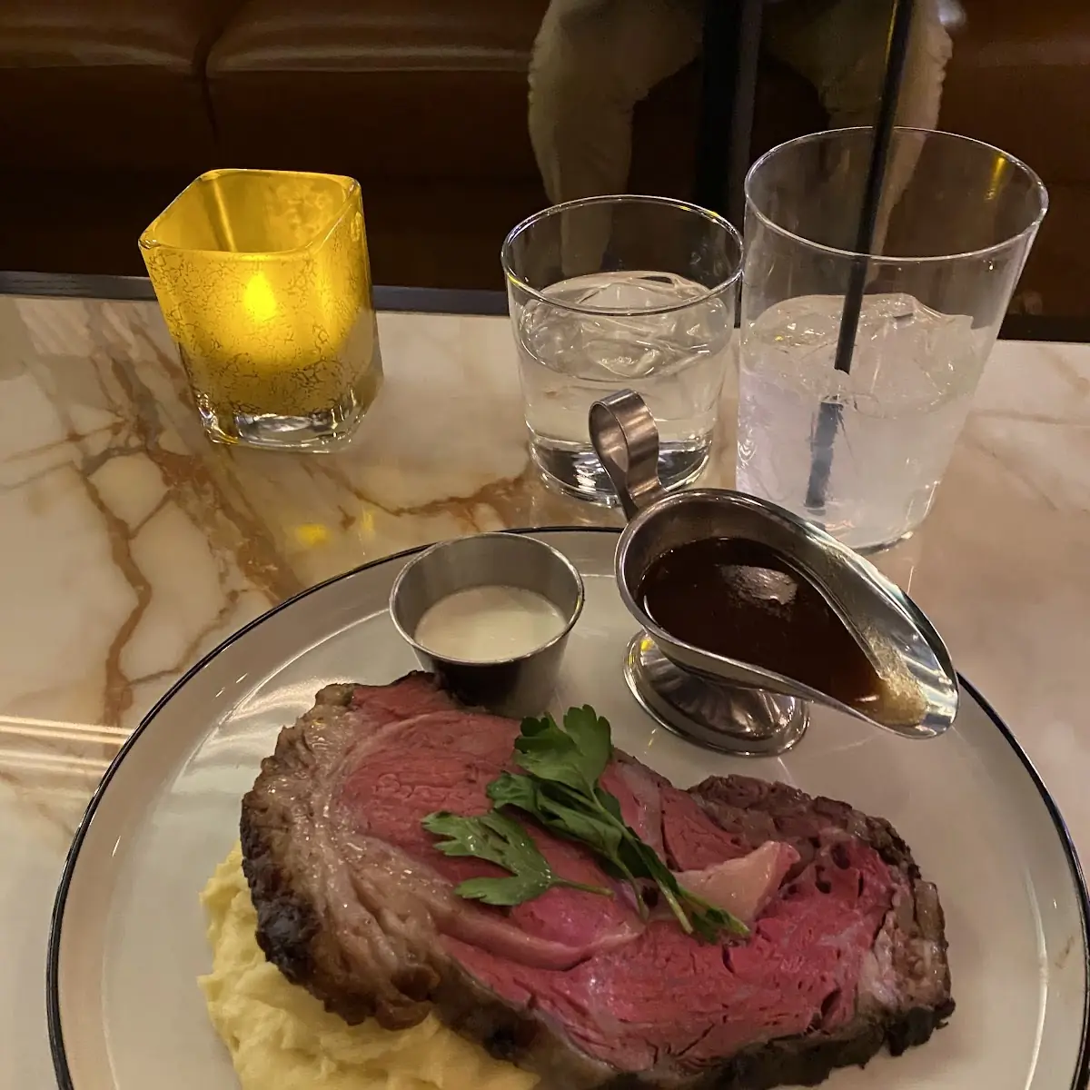 Prime Rib with Mashed Potatoes