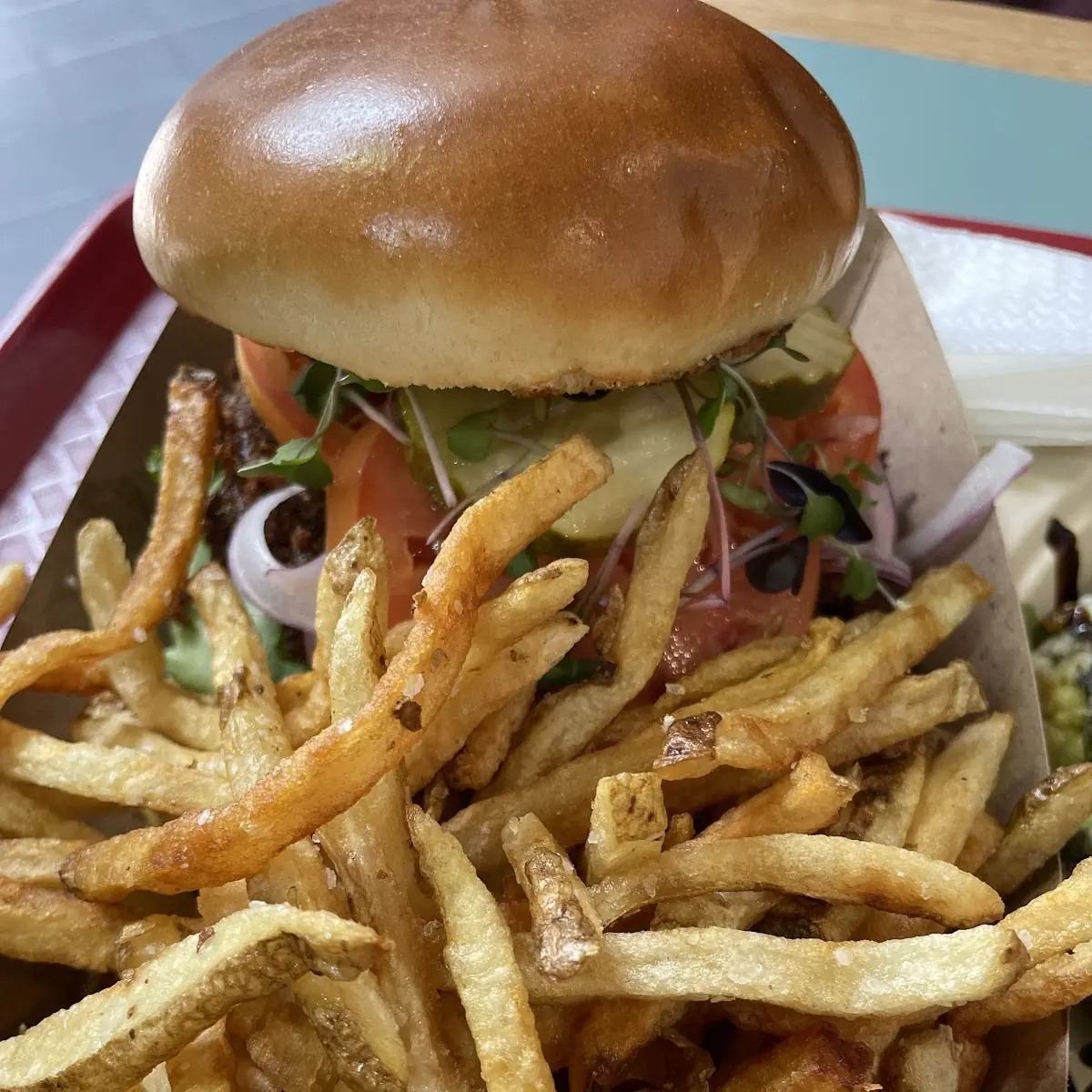 Veggie Burger and Fries