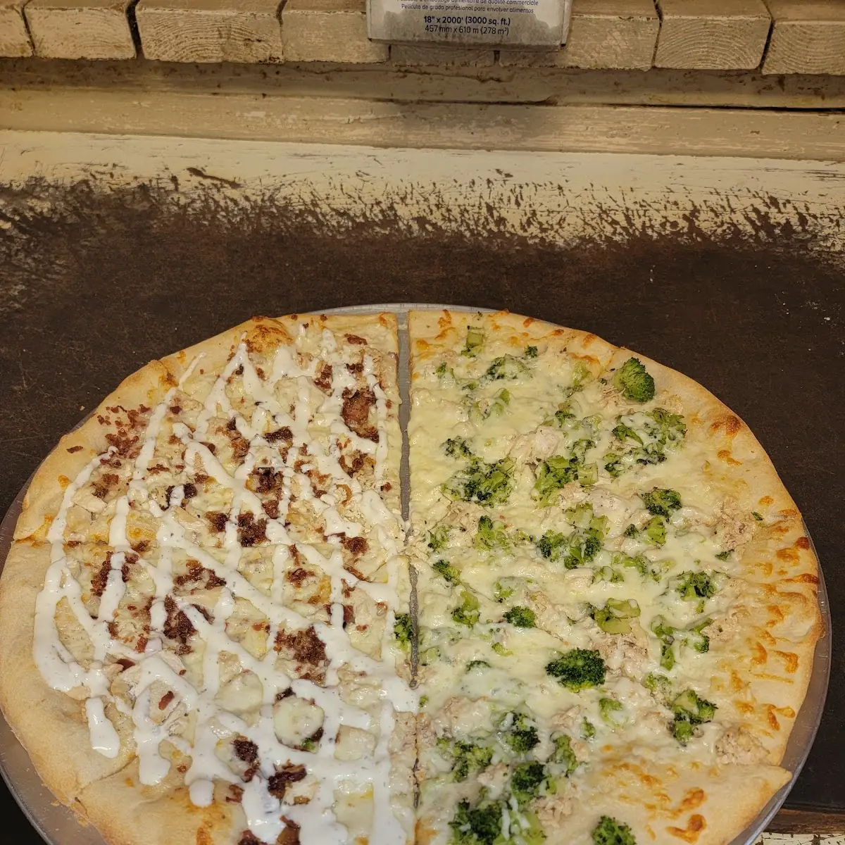 Pizza Half CK Bacon Ranch Half CK Brocoli