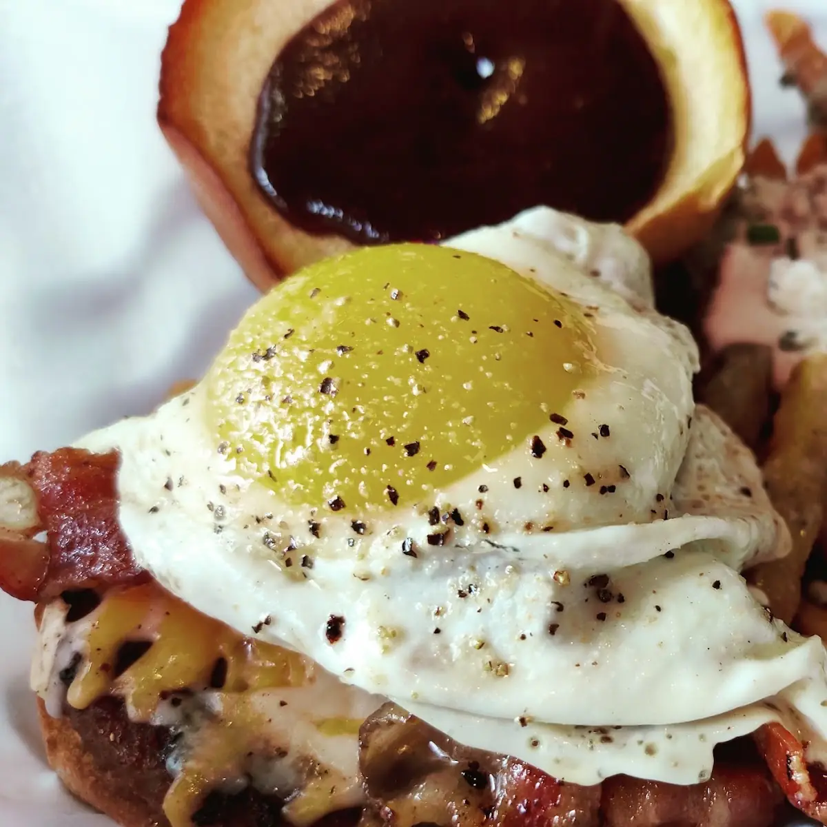 Rodeo Burger with Egg Added