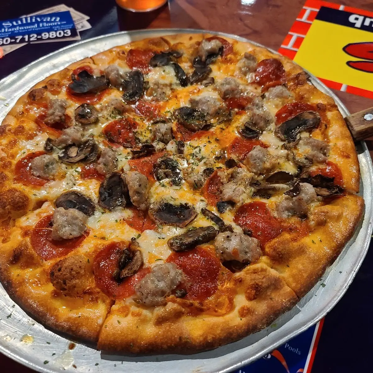 Pepperoni Mushroom Sausage Pizza