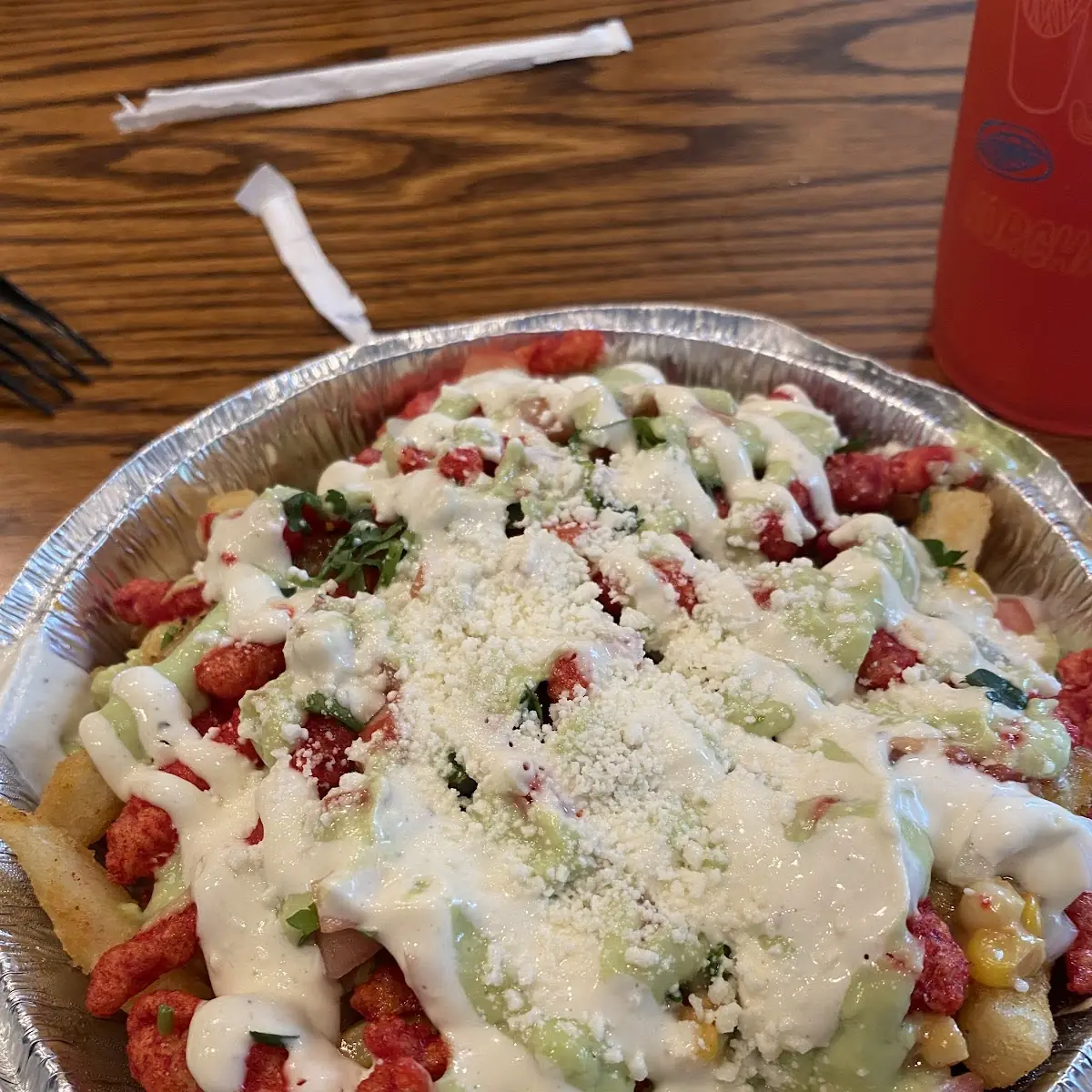 Hot Cheetos Elote Fries