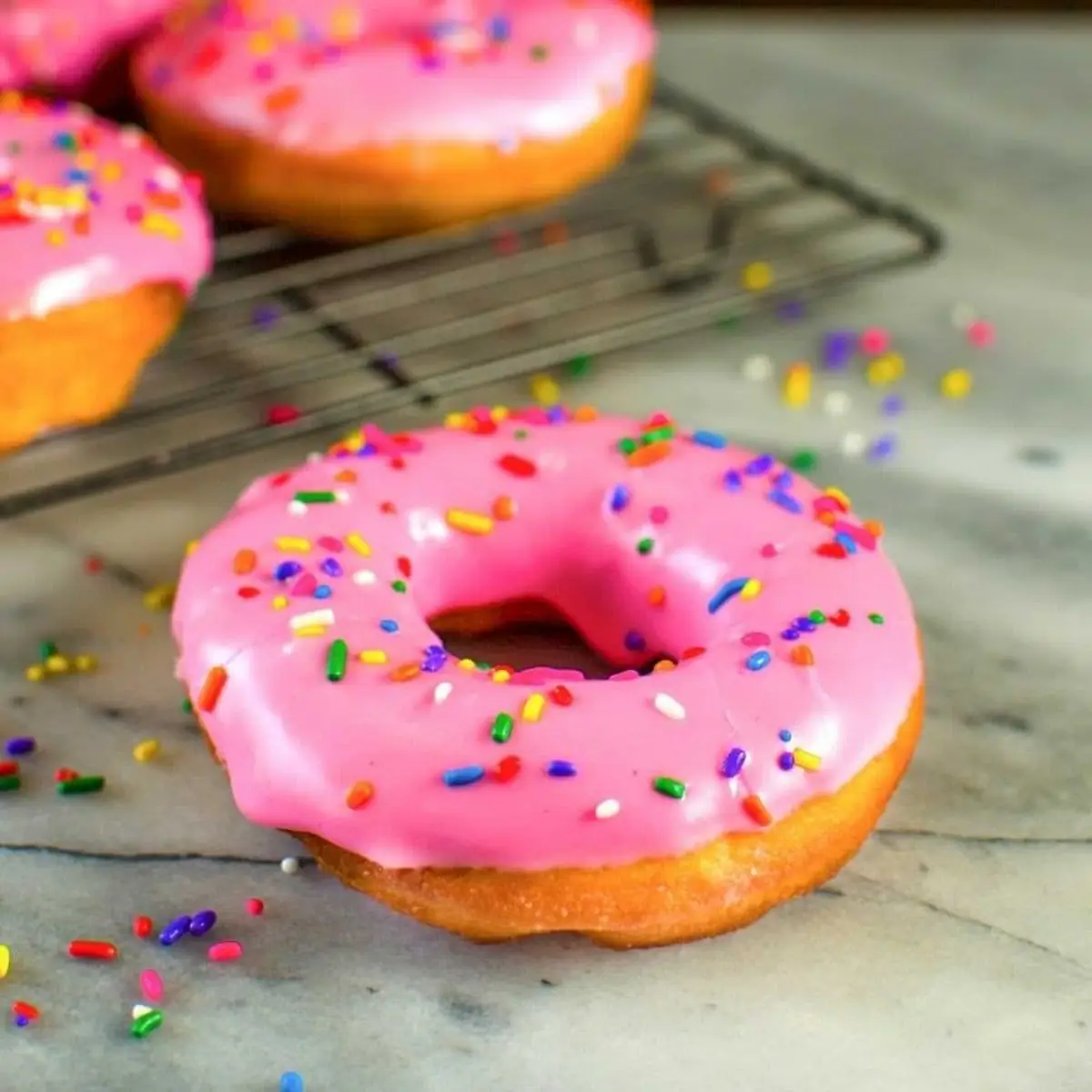 Strawberry Frosted Donut with Sprinkles