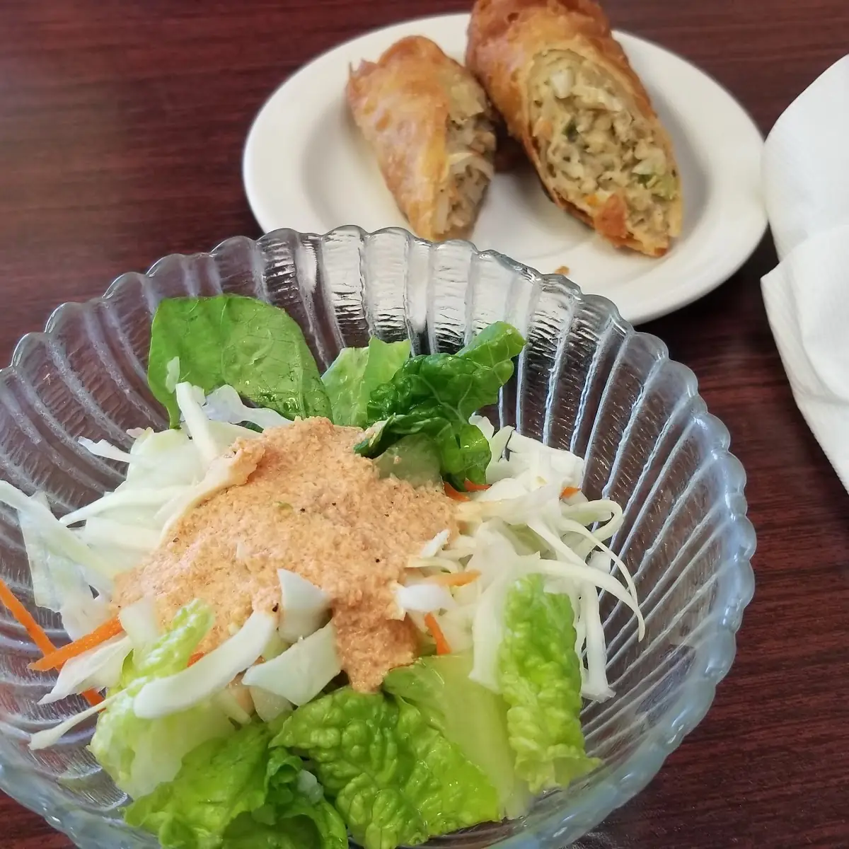 Salad and Eggroll