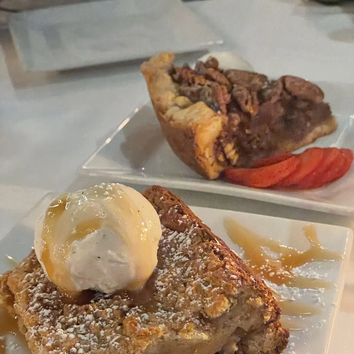 Bread Pudding and Pecan Pie