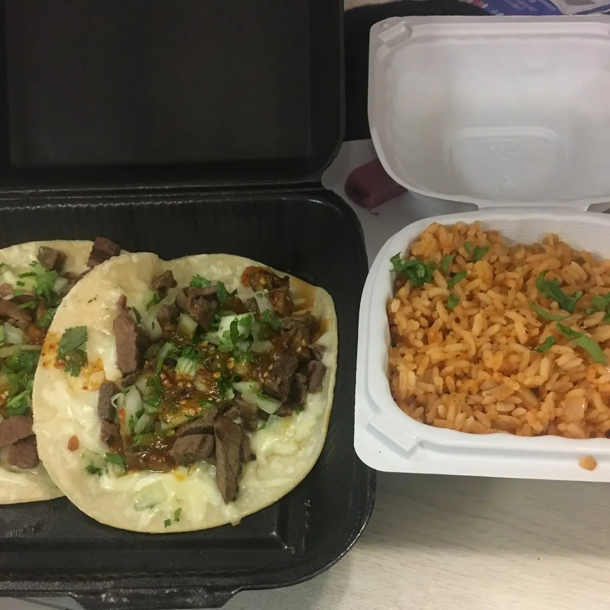 Beef Street Tacos and Rice