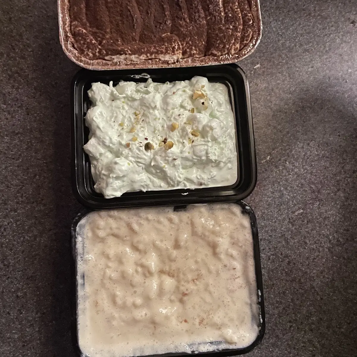 Tiramisu Pistacho Delight and Rice Pudding