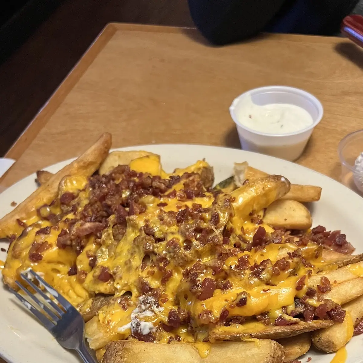 Cheese Fries with Bacon Added