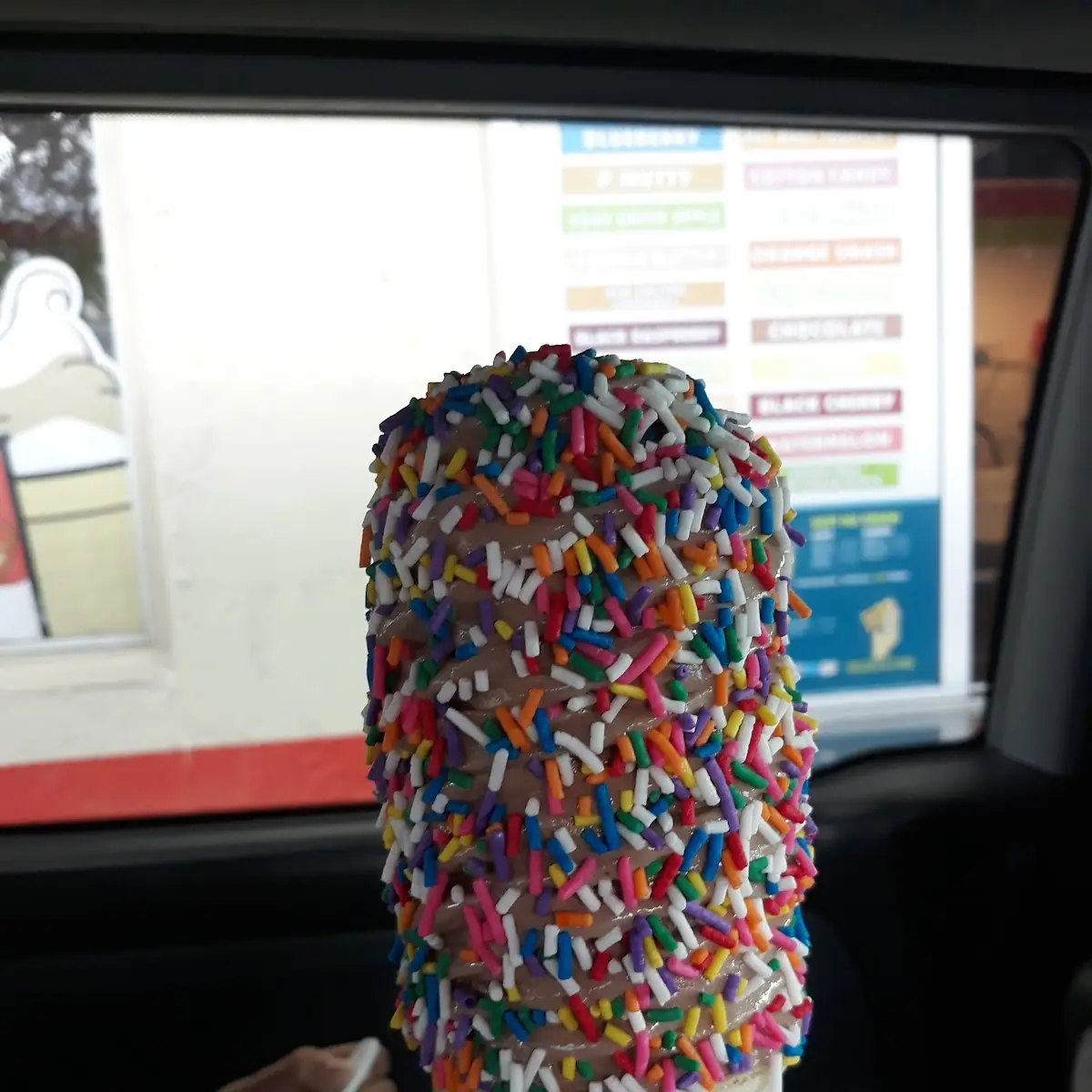 Chocolate Soft Serve Ice Cream with Rainbow Sprinkles