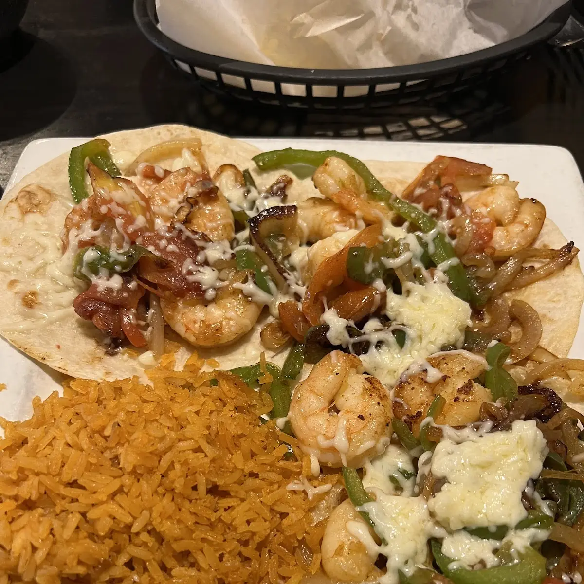 Crispy Taco with Rice and Beans