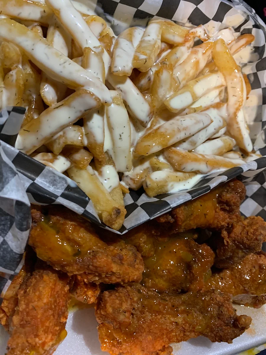Hawaiian Chicken Wings with Dill Fries