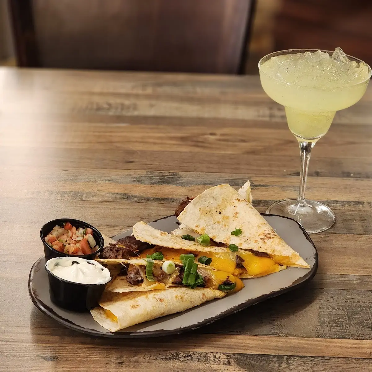 Steak Quesadilla with a Margarita