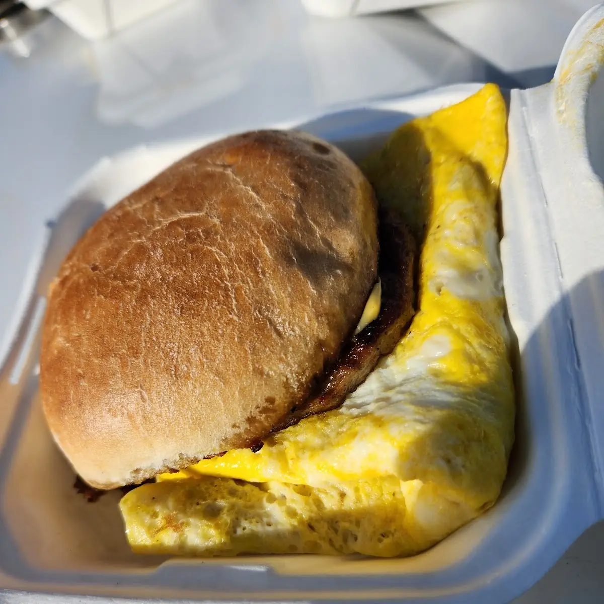 Sausage Egg and Cheese on Roll