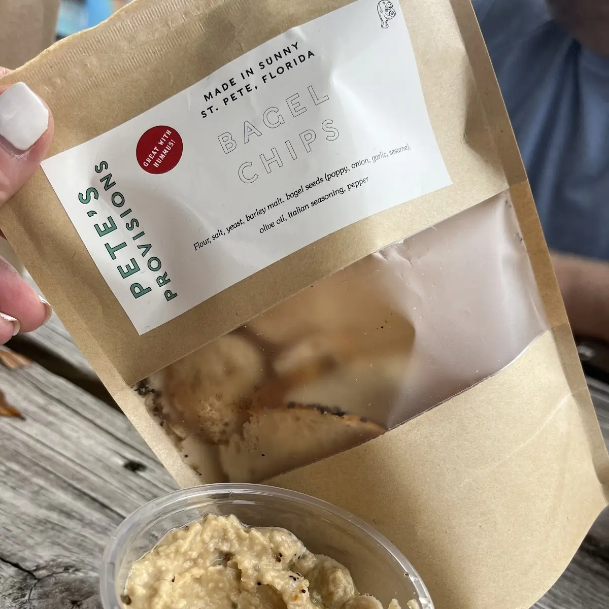 Bagel Chips and Hummus