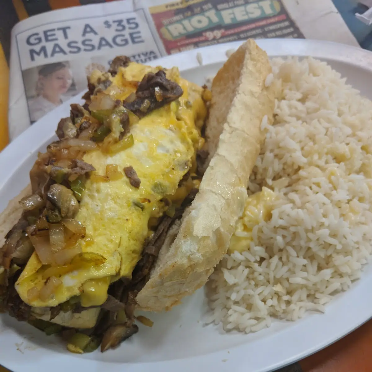 Philly Cheese Steak with Scrambled Eggs
