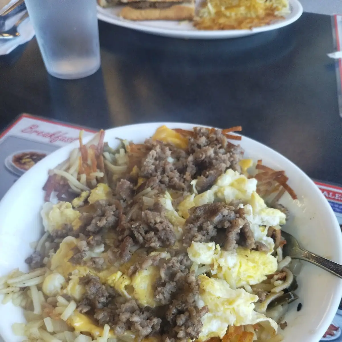 Sausage Egg and Cheese Hash Brown Bowl