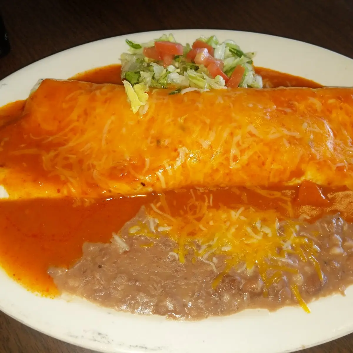 Shredded Beef Burrito with Extra Red Chilli