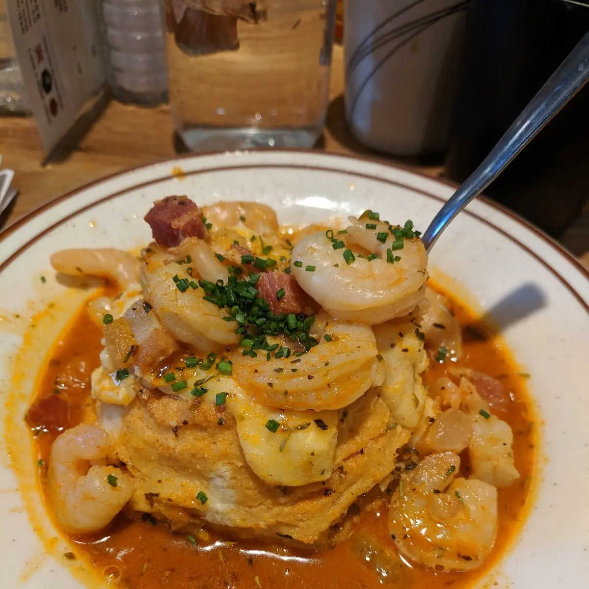 Shrimp and Grits with Egg on Top