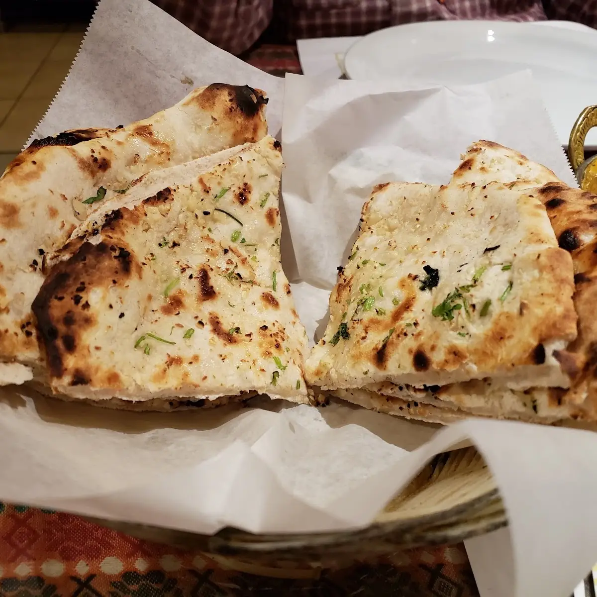 Garlic Naan with Butter Chicken