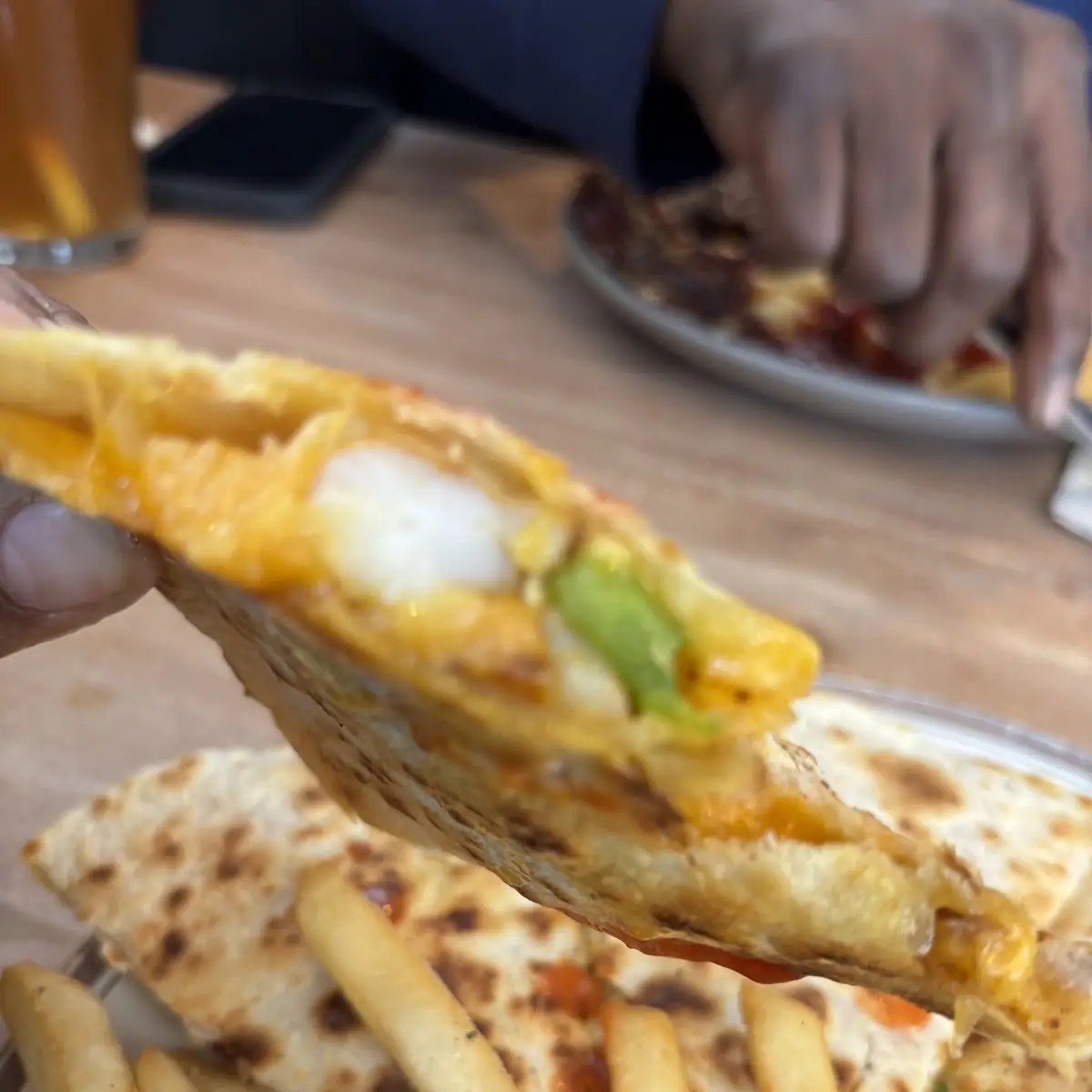 Shrimp Quesadilla with Fries